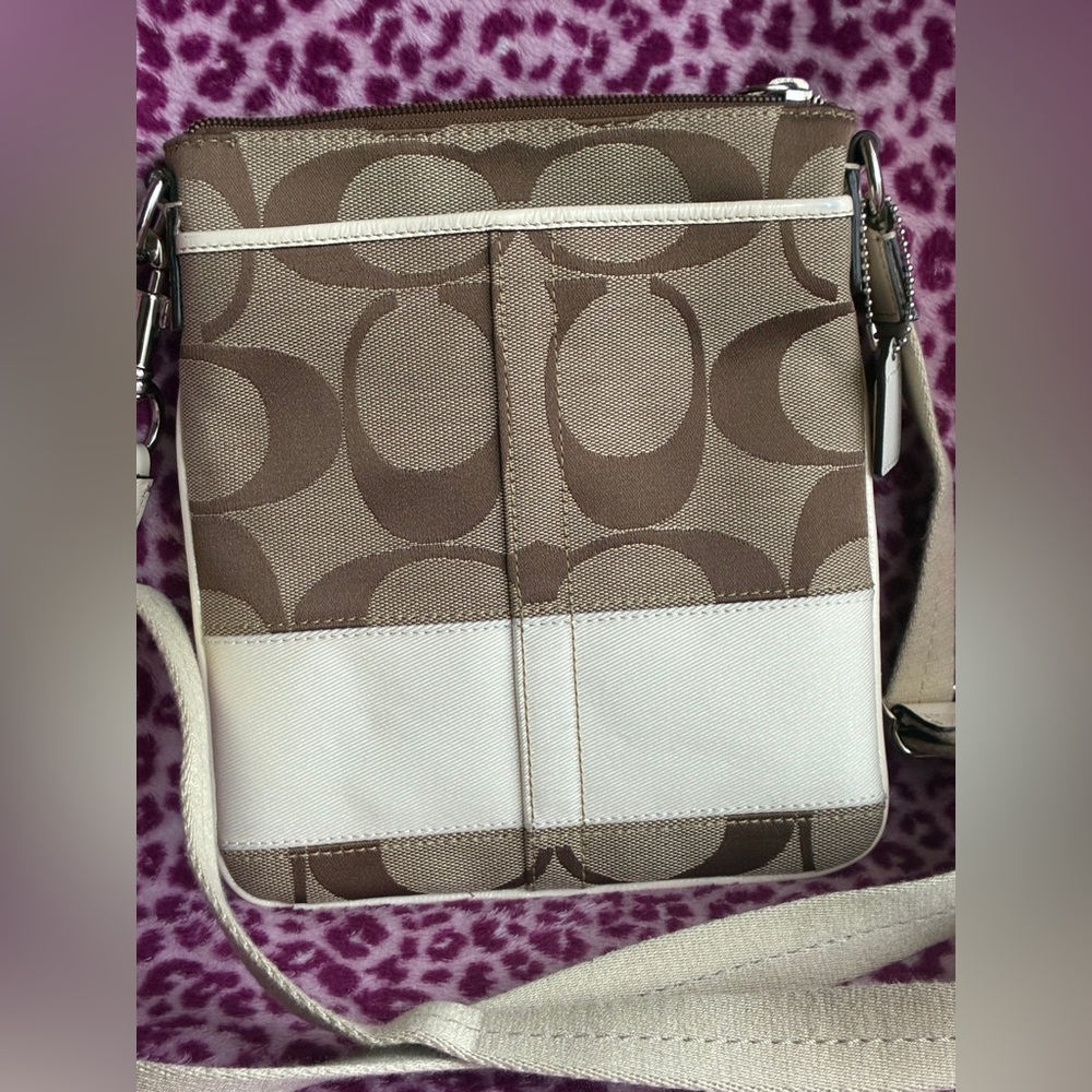 COACH Crossbody Bag,Coach Brown and Cream Crossbody Bag - Picture 12 of 16